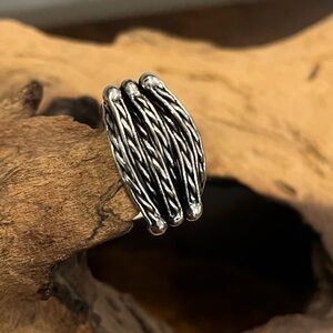 925 Sterling Silver gorgeous chunky Twisted Band Ring size 8 1/2